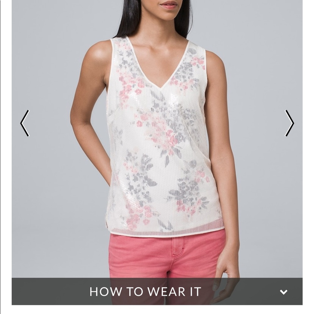 WHBM SEQUIN-OVERLAY TANK